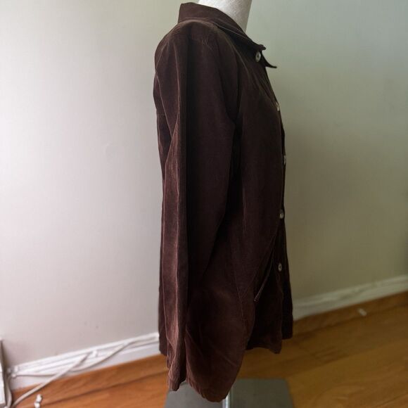 Appleseeds Women’s VTG Corduroy Shirt Petite Dark Academia Preppy Brown 12P - Picture 4 of 16